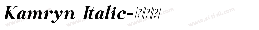 Kamryn Italic字体转换